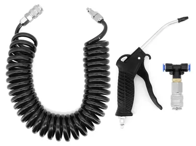 Productafbeelding van Zwart pneumatisch pistool met 5 meter slang voor stofreiniging