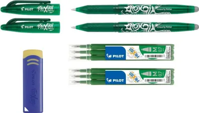 Produktbild von Pilot 2 Frixion Ball 0.7 grün + 6 Ersatzminen grün + Radierer