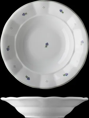 Produktbild von Tiefer Teller, tschechisches Porzellan, Blumen, 24 cm, G. Benedikt