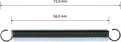 Produktbild von Rückholfeder für Gaspedal, Bremspedal, L=72mm, Ø8mm