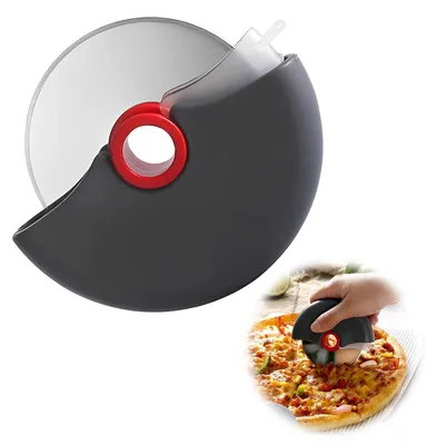 Pizzaschneider Edelstahl mit Klingenschutz, zerlegbar, spülmaschinengeeignet
