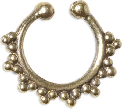 Produktbild von viva-adorno Fake Septumpiercing Nasenring Clip on Hänger Messing Vintage Antik verschiedene Designs wählbar Z492,Design 7