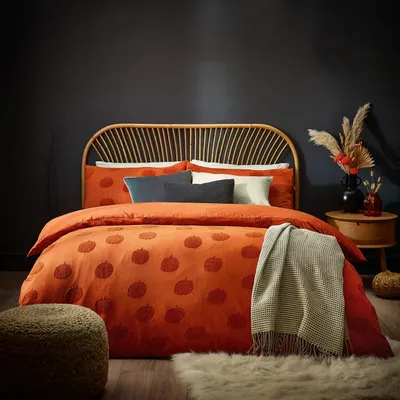 Produktbild von Bettwäsche, getuftet, Einzelbett, orange, Baumwolle, für Herbst