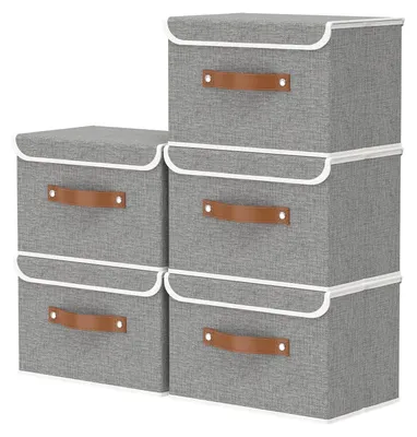 Produktbild von Große Faltbare Aufbewahrungsboxen mit Deckel, Set von 5