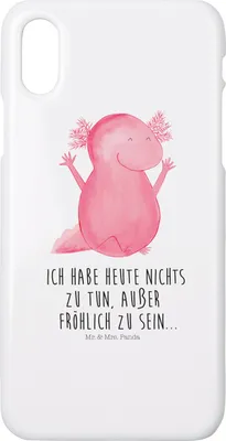 Produktbild von Mr. & Mrs. Panda Iphone 10 Handyhülle Axolotl Hurra - Weiß - Geschenk, Handy Case, Spaß, X, Cover, Schwanzlurch, Lurch