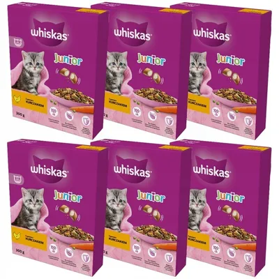 Zdjęcie produktu dla Sucha karma dla kociąt i młodych kotów z kurczakiem Whiskas Junior 300g x 6