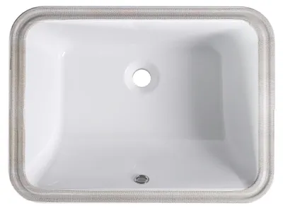 Rechteckiger Keramik-Waschtisch, weiß, 515x385x200 mm