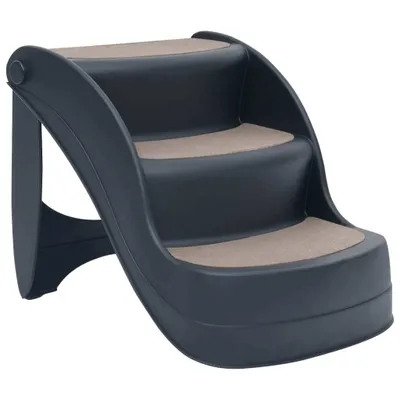 Image de Escalier pliable à 3 marches pour chiens Gris foncé