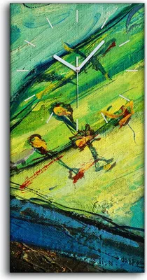 Produktbild von Leinwand Wanduhr Wandkunst Uhr Geräuschlos Kunstdruck 30x60 Malerei abstrakte - weiße Hände