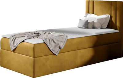 Produktbild von MIRJAN24 Boxspringbett Carmen Mini, Einzelbett mit Bettkasten für die Bettwäsche, mit Topper und Kopfteil (Kameleon 48, Größe: 80x200 cm, Seite: Rechts)