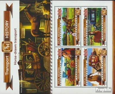 Produktbild von Briefmarken Malediven 2015 Mi 5490-5493 Kleinbogen (kompl. Ausg.) postfrisch Pferdekutschentransport
