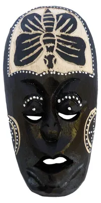 Obrázok produktu pre Africká maska z dreva - maľovaná - malá, verzia 4