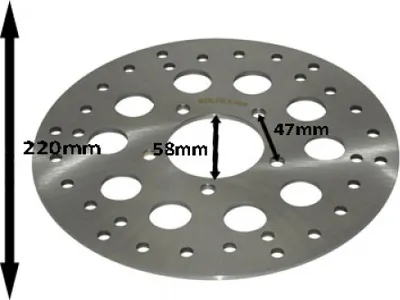 Image de Disque de frein en acier inoxydable BestPrice KS50, 220 mm, pour l'avant, compatible avec KS50