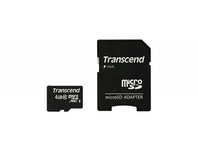 Produktbild von Transcend TS4GUSDHC10, 4 GB, MicroSDHC, Klasse 10, NAND, 90 MB/s, Schwarz