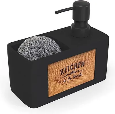 Obrázek produktu pro Černá kuchyňská linka – dávkovač mýdla do kuchyně – organizér pod kuchyňský dřez – dávkovač mýdla do kuchyně