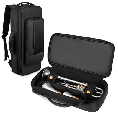 Trompet-Rucksack, schwarz, 54x23x12 cm, mit Samt-Innenfutter