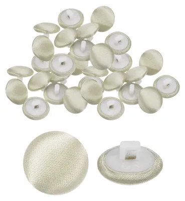 Image de Boutons en satin - Diamètre de 12,5 mm - À coudre sur les vêtements et pour travaux manuels - 30 pièces - Beige foncé