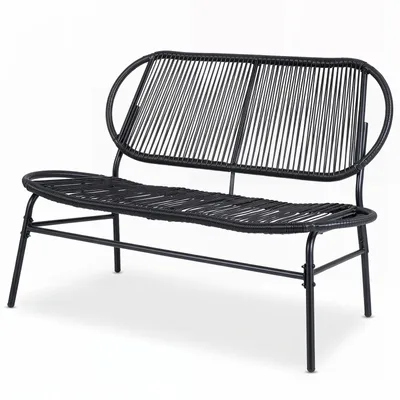 Produktbild von COSTWAY Gartenbank Polyrattan, Sitzbank wetterfest, 2-Sitzer Balkontank bis 300kg belastbar, Terrassenbank für Garten, Balkon & Terrasse 118x68x79cm