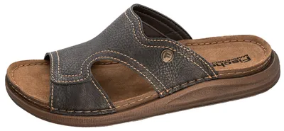 Produktbild von Fischer Herren Pantolette Ziernähte Klett unifarben 566548, Größe:46 EU, Farbe:Schwarz