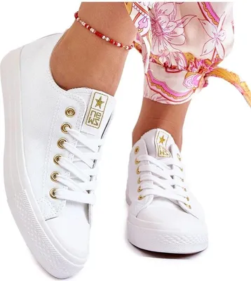 Produktbild von Damen Klassische Turnschuhe Weiß-Gold Ecoma 36