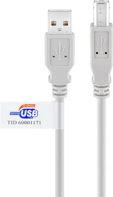 Immagine prodotto di Goobay 50831 Cavo USB 2.0 Hi-Speed con USB, grigio, 2 m - spina USB 2.0 (tipo A) > spina USB 2.0 (tipo B)
