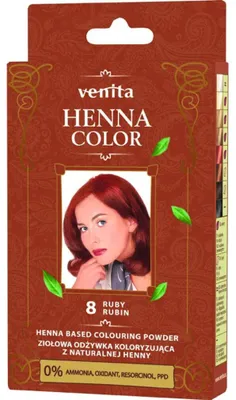 Produktbild von VENITA Henna-Pulver Nr. 8 Rubin 25g - pflanzlicher Farbconditioner