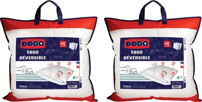 Produktbild von 2er-Set DODO ergonomische Anti-Milben-Kissen mit Formgedächtnis - 60 x 60 cm - COEUR ADAPT