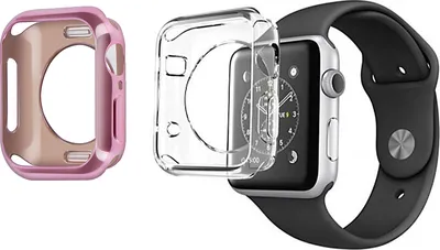 Zdjęcie produktu dla Etui ochronne Apple Watch 42 / 44 mm (2 sztuki), Dux Ducis - różowe złoto + przezroczyste
