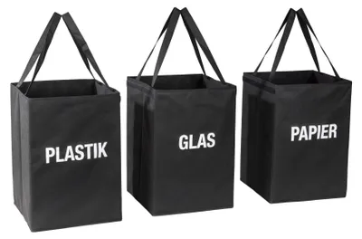Produktbild von Mülltrennsystem 3 Fach Recycling Tasche Müllsammler Vliesstoff