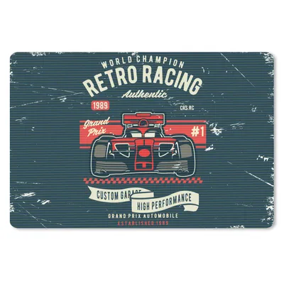 Produktbild von MuchoWow® Schreibtischunterlage Rennwagen - Rennstrecke - Retro - Zeichnung 60x40 cm - XXL Mauspad - Großes Mauspad