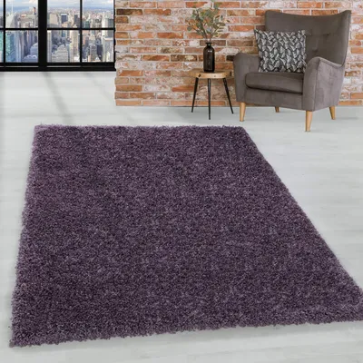 Produktbild von Hochflor Teppich, 140x200 cm, Violett, weich, modern