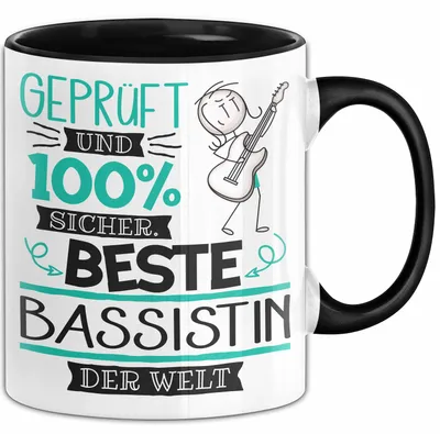 Produktbild von Beste Bassistin Der Welt Tasse Geschenk für Eine Bassistin Und Sicher Geschenkidee Geburtstag Weihnachten (Schwarz)
