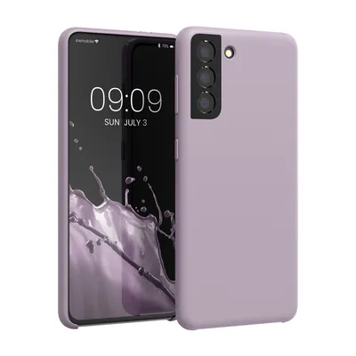 Produktbild von kwmobile Hülle kompatibel mit Samsung Galaxy S21 Hülle - Silikon Handy Case - Handyhülle weiche Oberfläche - kabelloses Laden - Purple Cloud