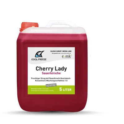 Produktbild von Slush-Sirup Eis Cherry Lady (Kirsche) | Konzentrat Azofrei | 5 Liter direkt vom Hersteller –