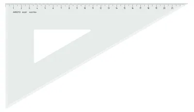Produktbild von Aristo Dreieck 60 Grad mit Facette Hypotenuse 26.2 cm, Teilung 22.6 cm