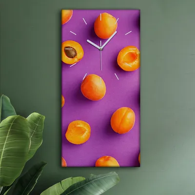 Produktbild von Wohnzimmer Leinwand Uhr Geräuschlos Küche 30x60 Farbige, Früchte, Motive, weiße Zeiger