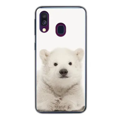 Produktbild von MuchoWow® Handyhülle Schutzhülle Hülle für Samsung Galaxy A40 Eisbär - Tiere - Kinder - Weiß - Jungen - Mädchen Silikon Softcase Handy Hülle - Handy-Tasche
