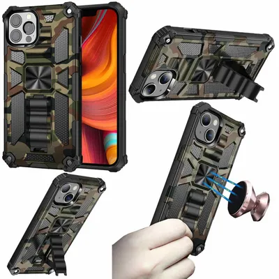 Image de Coque de protection antichoc camouflage pour Apple iPhone 13 Pro Max, vert militaire