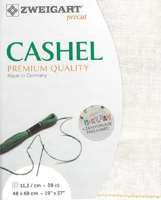 Produktbild von Zählstoff CASHEL Vintage Zweigart precut 28 ct. 3281 100% Leinen Farbe 1079 düne, 48x68 cm