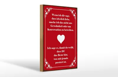 Produktbild von Holzschild Spruch 20x30cm wenn ich dir sage dass ich dich liebe