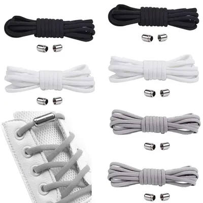 Produktbild von Elastische Schnürsenkel – 6 Paar – Schnürsenkel ohne Binden – Dehnbar bis 105 cm – Sportschnürsenkel für Kinder & Erwachsene – Uni – Komfortabel