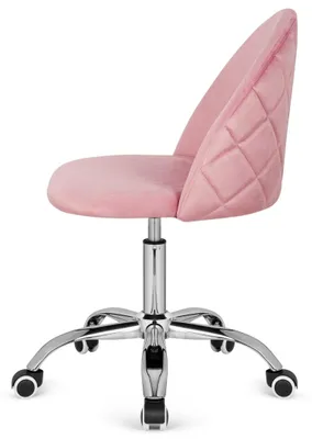 Produktbild von Samt Schreibtischstuhl "Gloria" in Rosa | Höhenverstellbarer Drehstuhl aus Velours | Eleganter Bürostuhl für Home-Office & Mädchenzimmer