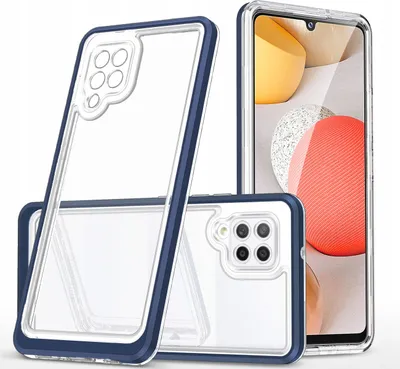 Zdjęcie produktu dla Clear 3in1 etui do Samsung Galaxy A42 5G żelowy pokrowiec z ramką niebieski
