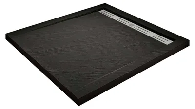 Produktbild von Duschspa 90x90x3cm Quadrat Duschwanne Schwarz Steinoptik Duschtasse für Badezimmer Duschkabine Duschwand