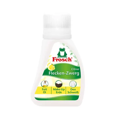 A bottle of Frosch Citrus Fleck-Entferner stain remover against a white background.