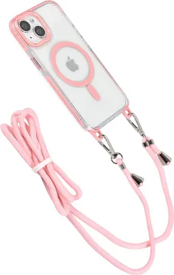 Obrázok produktu pre Puzdro TUNIQ na zadnú stranu iPhone 14 – šnúrka na krk – MagSafe – ružové