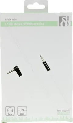 Image de Deltaco AUD-123, 3,5 mm, mâle, 1 m, blanc