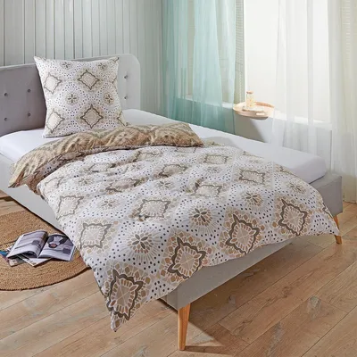 Produktbild von Traumschlaf Soft-Touch Mikrofaser Bettwäsche München beige 155x220 cm + 80x80 cm