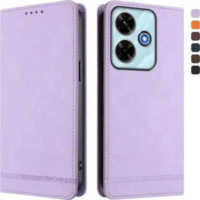 Produktbild von Hülle für Xiaomi Redmi 13 4G, Retro Kunstleder Ständer Klapphülle mit Kartenfächer und Magnetische Violett