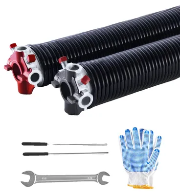 Immagine prodotto di Molla di torsione per porta di garage VEVOR (φ5,94 x φ50,8 x 711 mm) 16000 cicli, rivestimento nero, per sostituzione, molla per porta di garage